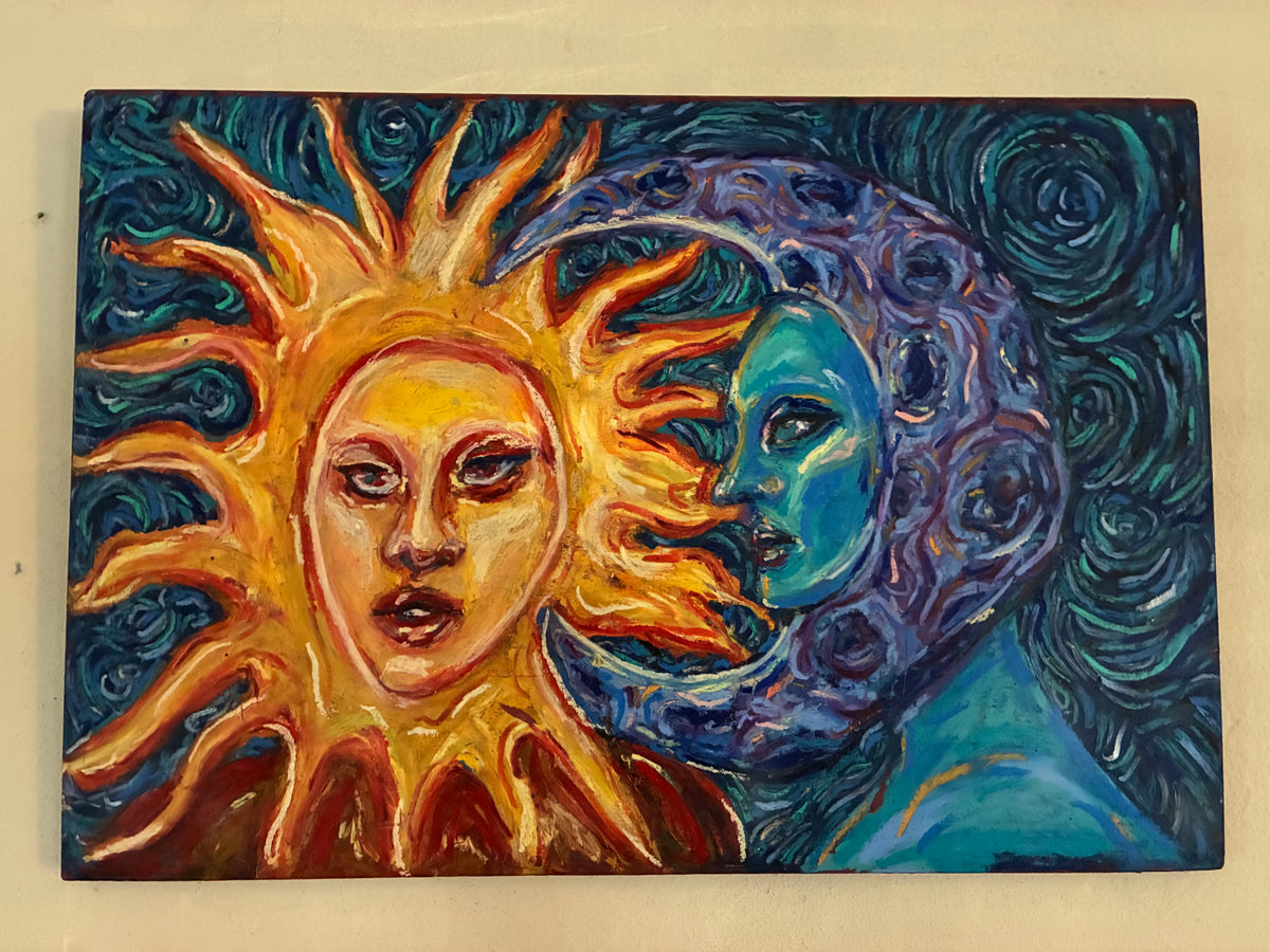 Original sun and moon painting