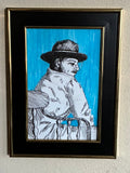 Small framed original pen art
