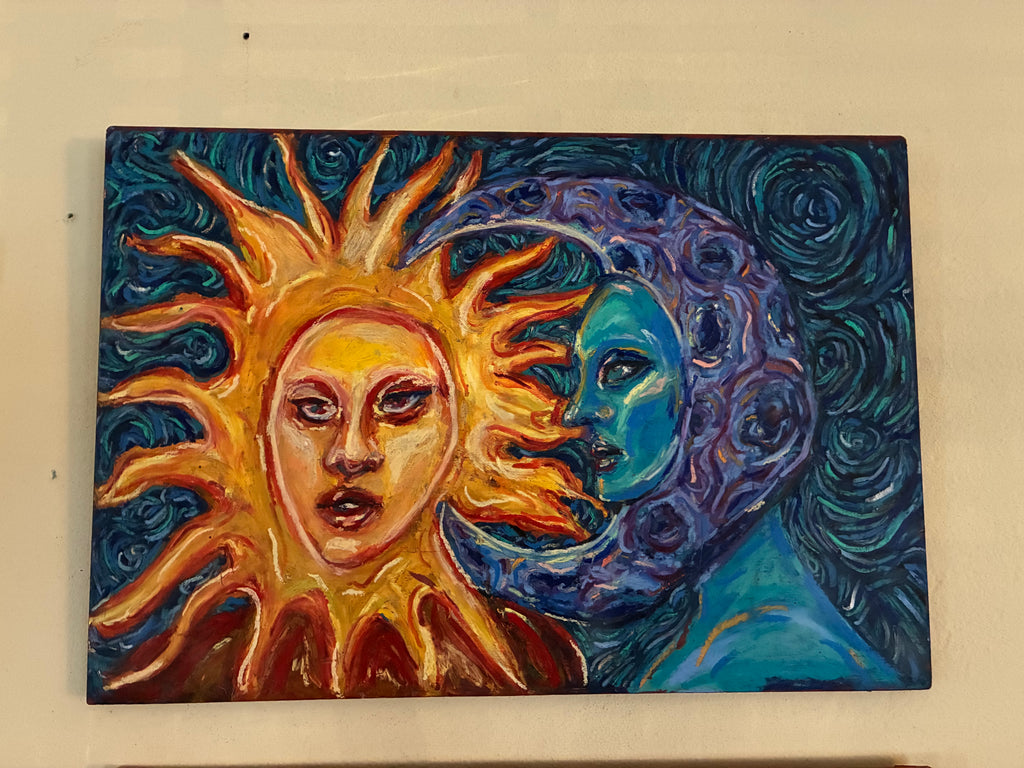 Original sun and moon painting