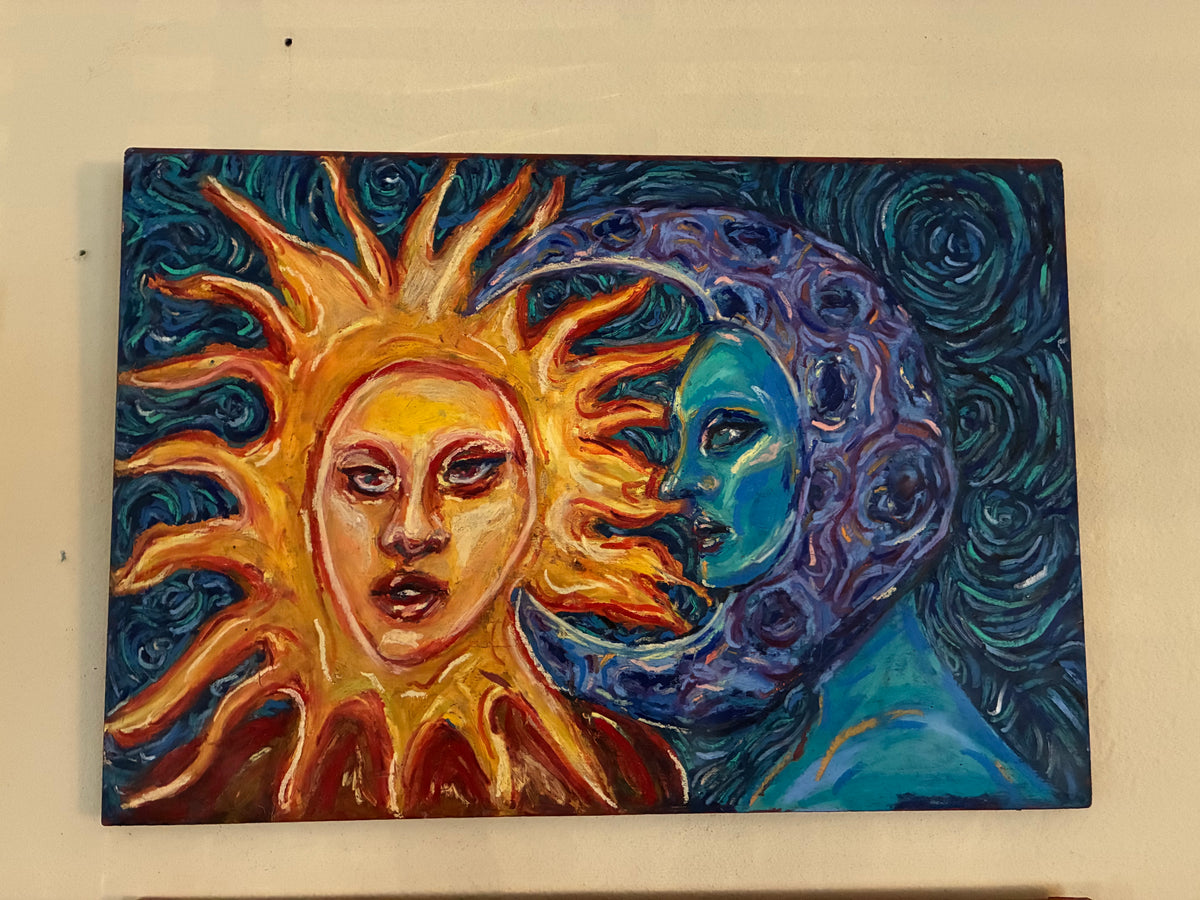 Original sun and moon painting